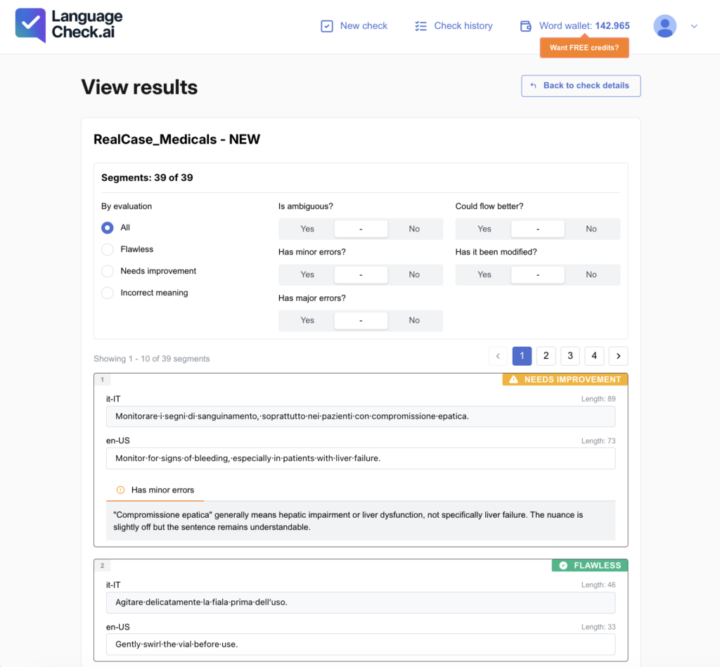 LanguageCheck.ai workflow screenshot