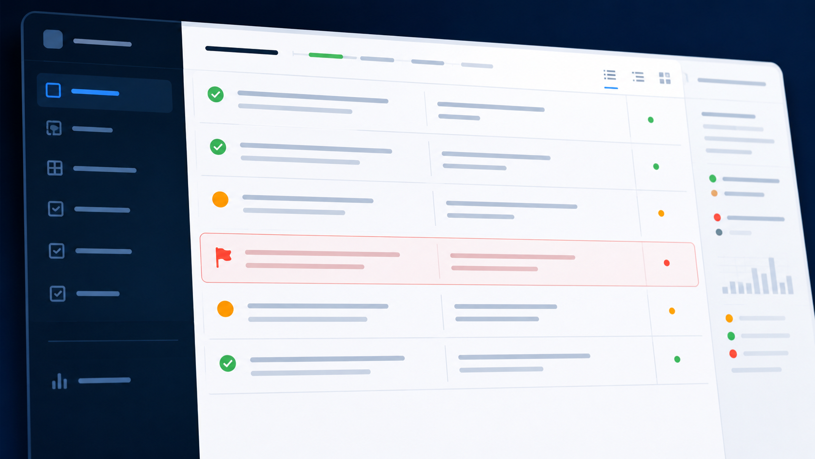 AI translation quality control dashboard showing segments flagged flawless, needs improvement, or incorrect meaning